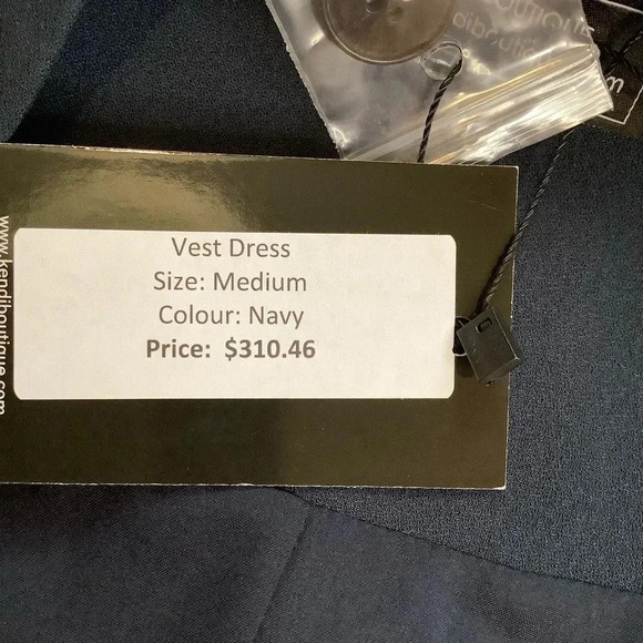 KENDI BOUTIQUE Navy Double Breasted Blazer Dress Size M - Picture 12 of 16